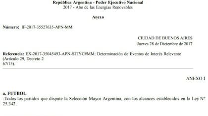 El anexo de la Resolución 703-E/2017 del ministerio de Modernización