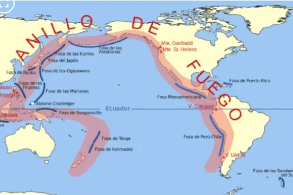 El Anillo de Fuego en el Océano Pacífico
