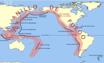 El Anillo de Fuego en el Océano Pacífico