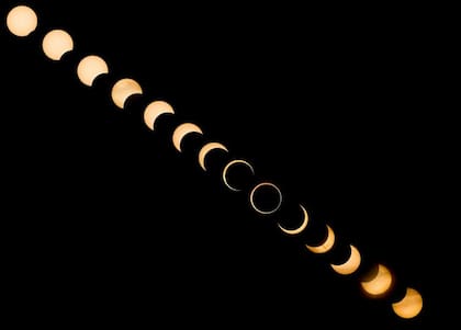 El anillo de fuego se forma en el clímax del eclipse solar anular