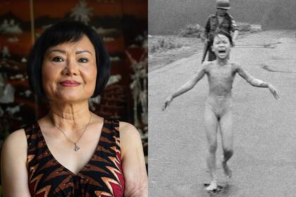 El antes y después de Kim Phuc, conocida como "la niña del Napalm"