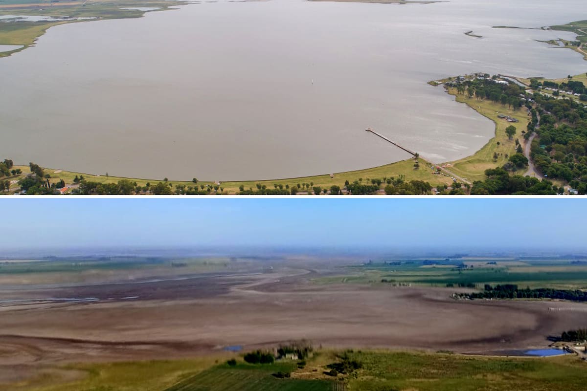 El antes y después de la laguna de Gómez tras una sequía de tres años consecutivos