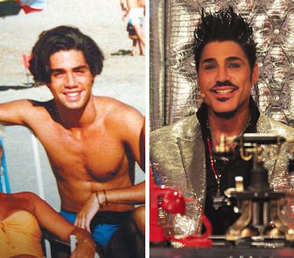 Ricardo joven en la playa y en sus últimos años, al frente de su programa de televisión