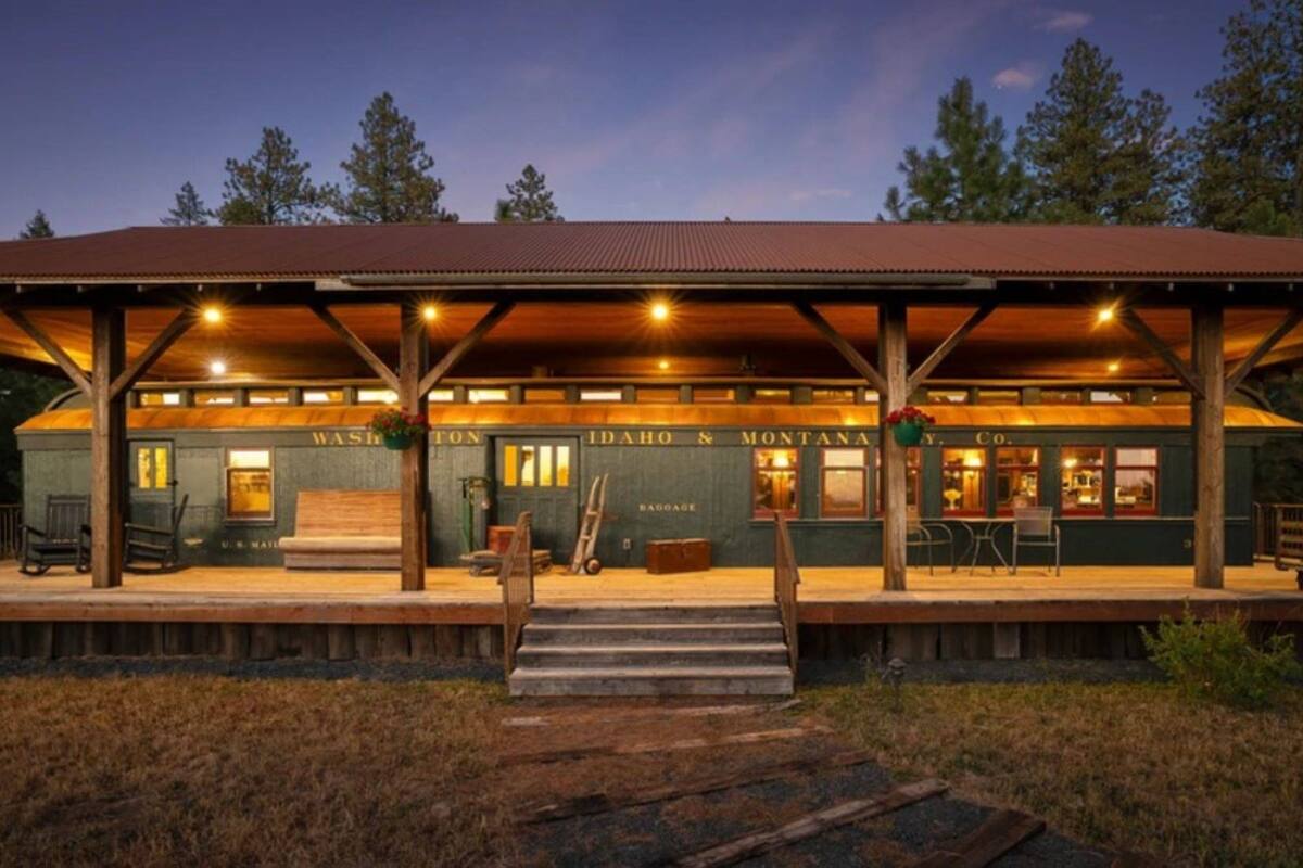 El antiguo vagón reconvertido en un alojamiento turístico en Idaho
