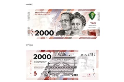 El anunciado billete de 2000 pesos