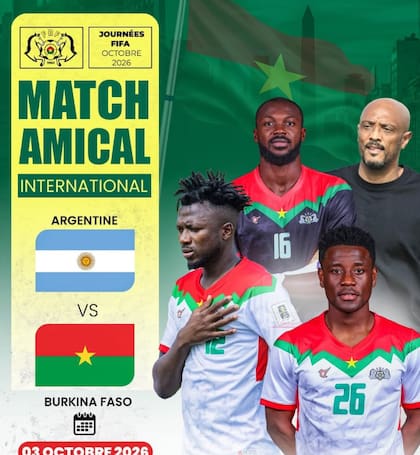 El anuncio de Burkina Faso del partido contra la selección argentina