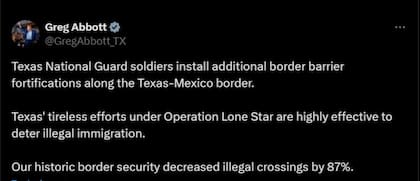 El anuncio de Greg Abbott en sus redes sociales