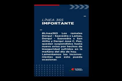 El anuncio de la empresa de colectivos La Nueva Metropol