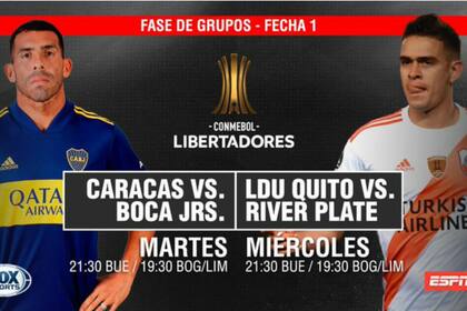 El anuncio de los partidos de Boca y River: Fox y ESPN comparten cartelera