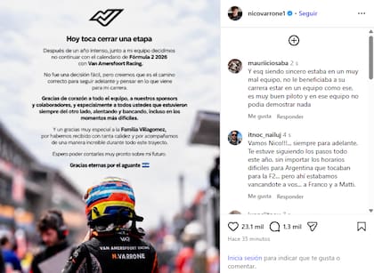 El anuncio de Varrone en Instagram