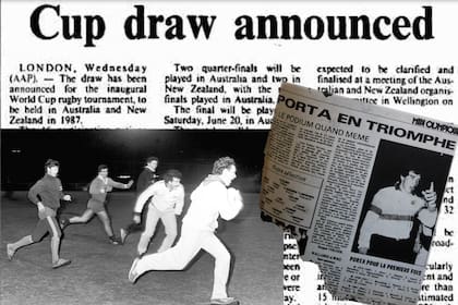 El anuncio del "sorteo" del Mundial de rugby en el Canberra Times, la última práctica de los Pumas antes del torneo y la elección de Hugo Porta como el mejor del mundo en Midi Olympique