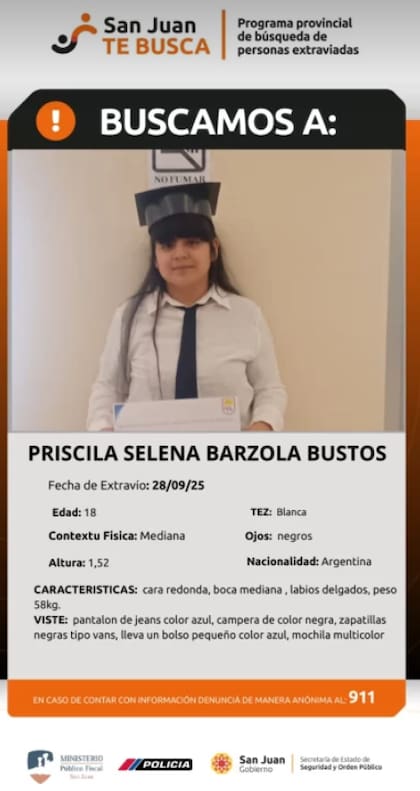 El anuncio difundido por el Programa provincial de búsqueda de personas extraviadas