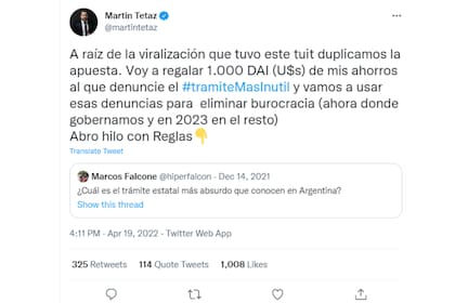El anuncio lo hizo en Twitter, de ahí saldrá el ganador del concurso