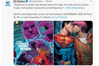 El anuncio oficial de DC Comics sobre la salida del closet del nuevo Superman, que se verá en el episodio número 5 de la tira del héroe llamada Superman: Son of Kal-El