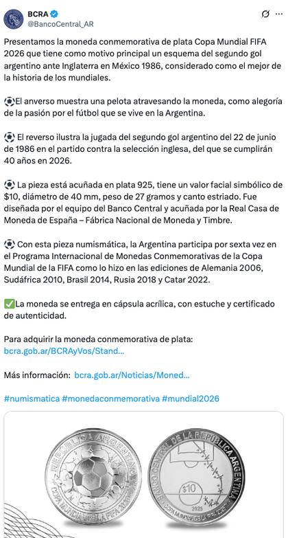 El anuncio oficial de la nueva moneda conmemorativa