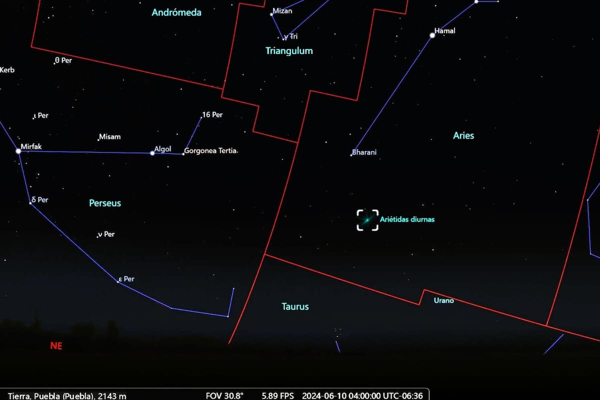 El apogeo de las ariétidas diurnas será el 10 de junio de 2024 entre las 4 y las 7 a.m. en México