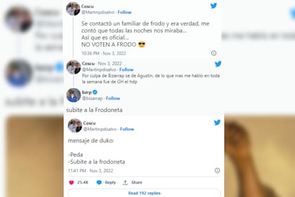 El apoyo de los artistas a Agustín (Captura Twitter)