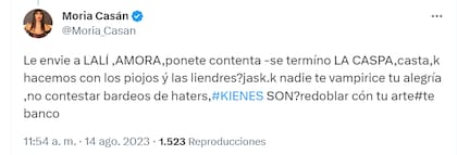El apoyo de Moria Casán a Lali Espósito