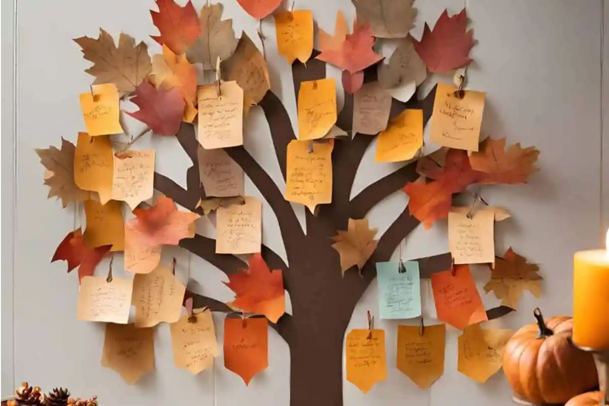 El árbol de gratitud es una manualidad que se realiza en familia para el Día de Acción de Gracias