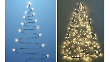 El árbol de Navidad en la pared.
