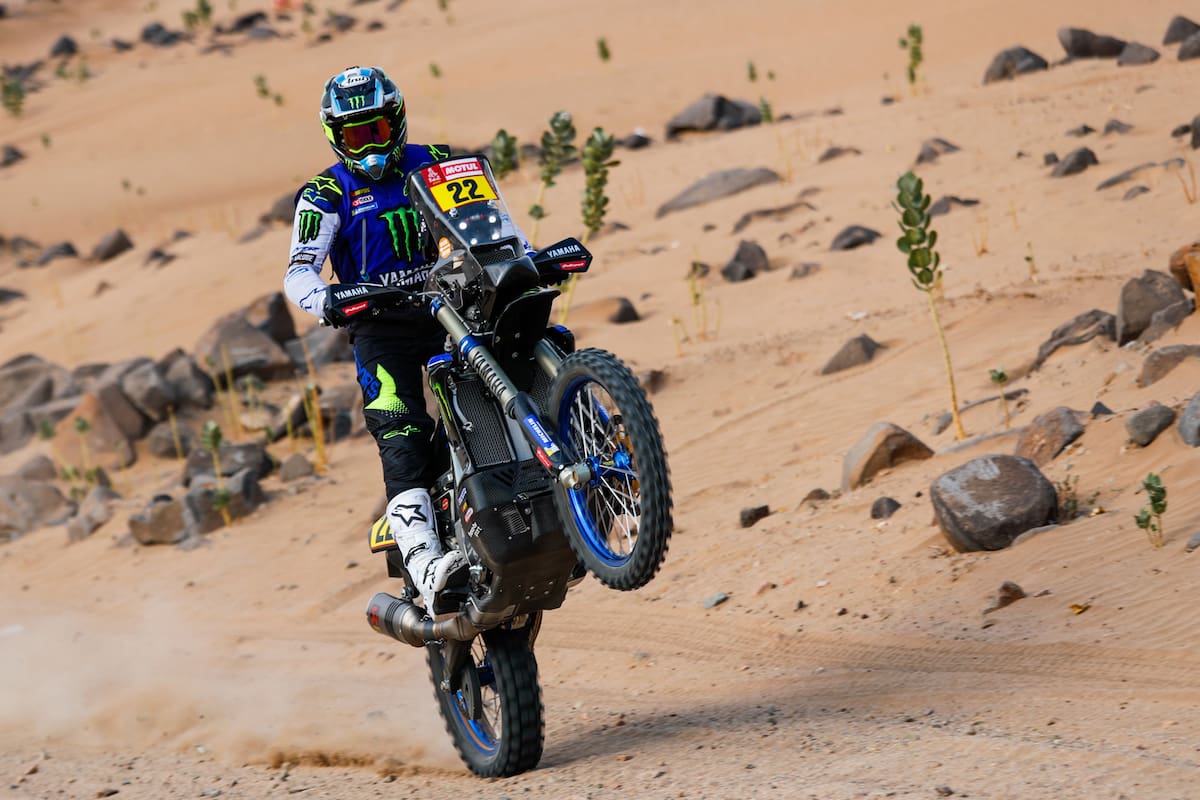 El argentino Franco Caimi, uno de los competidores de la poderosa marca KTM, triunfadora en motos en los últimos 18 Dakar.
