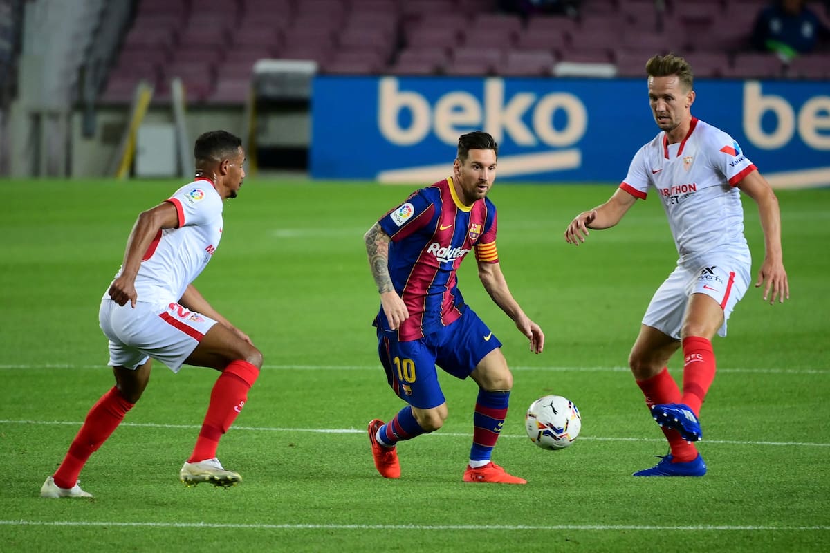 El argentino Lionel Messi en el enfrentamiento entre Barcelona y Sevilla