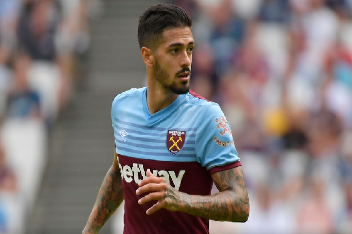 El argentino Manuel Lanzini, futbolista de West Ham, club de Inglaterra que tiene ocho futbolistas con síntomas leves de coronavirus.