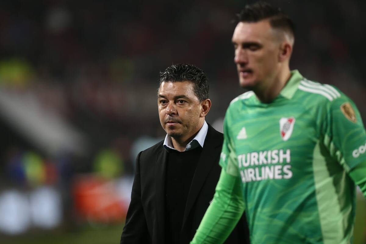 El arquero Franco Armani, uno de los 14 futbolistas del actual plantel de 31 que ya fueron dirigidos por Marcelo Gallardo en River