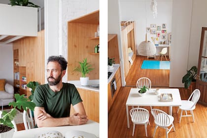 El arquitecto Ignacio Szulman estuvo a cargo de la reforma; en el cuarto del niño (al fondo) diseñó un mueble con cama arriba y un pequeño estar con sofá-cama y escritorio abajo