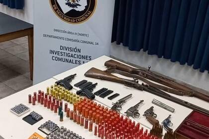 El arsenal encontrado en una casa en Palermo