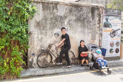 El arte callejero en George Town, centro
histórico de Penang.