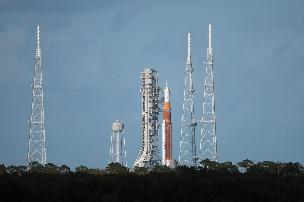 El Artemis II previo a su lanzamiento desde Cabo Cañaveral, en Estados Unidos