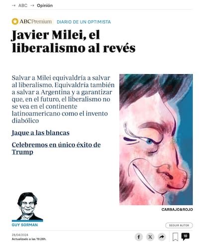 El artículo de Guy Sorman en el diario ABC de Madrid