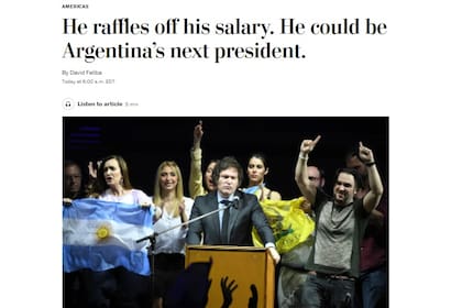 El artículo que publicó The Washington Post donde presenta como un posible presidente argentino a Javier Milei