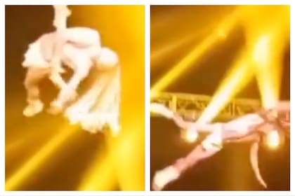 El artista cayó mientras realizaba una acrobacia con telas a cinco metros de altura.
