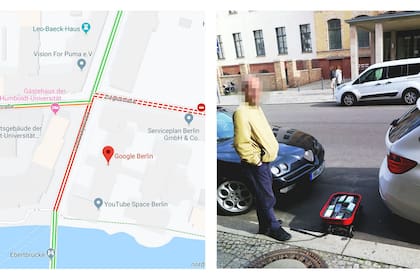 El artista conceptual Simon Weckert demostró que podía reportar un falso embotellamiento en Google Maps al pasear 99 celulares Android a paso de hombre con un carrito por las calles de Berlín