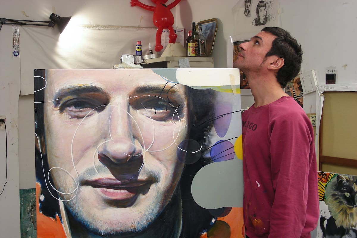 El artista Diego Gravinese y el arte de tapa del disco "Siempre es hoy"