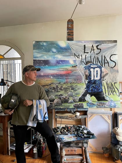 El artista y la pintura que vuelve a reivindicar el reclamo de soberanía argentina