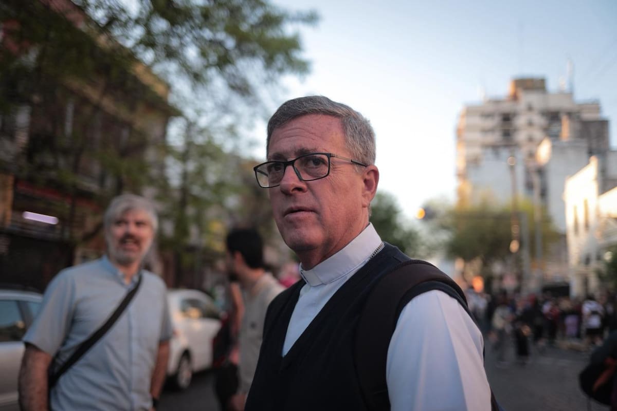 El arzobispo de Buenos Aires, Jorge García Cuerva, al inicio de la peregrinación