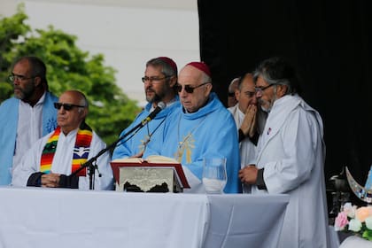 El arzobispo de Mercedes-Luján, Agustín Radriazzani, a cargo de la homilía en la misa ecuménica