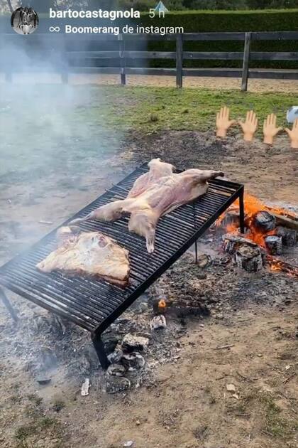 El asado, infaltable luego de cada partido: el festejo de los Castagnola