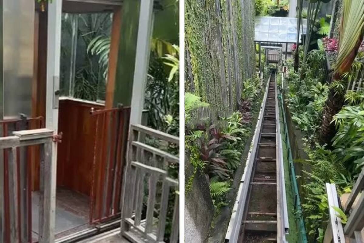 El ascensor del Ayuterra Resort, una de las principales atracciones del hotel de lujo de Bali, Indonesia