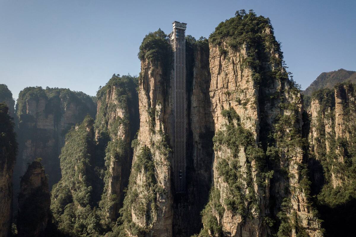 El ascensor en el parque chino Zhangjiajie que inspiró la película Avatar