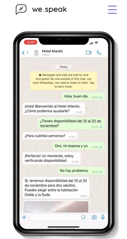 El asistente virtual de WeSpeak