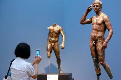 El Atleta Victorioso, exhibida en el Museo Getty