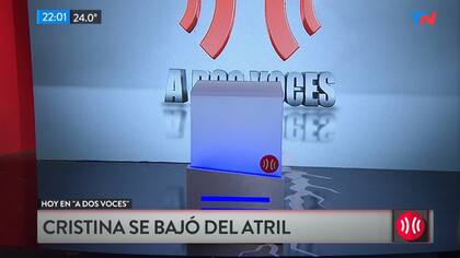 El atril de Cristina Kirchner, vacío, en A dos voces