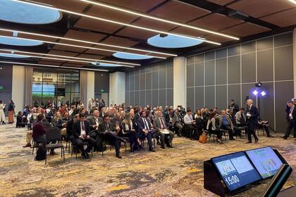 El auditorio de la Bolsa de Cereales de Buenos Aires, durante la presentación de los datos para la campaña gruesa 2024/25