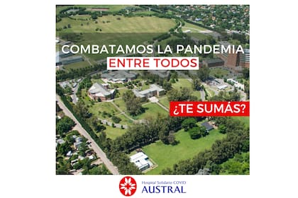 El Austral construye el Hospital Solidario Covid, que entrará en funciones el 30 de abril y atenderá a pacientes cuyo estado sea crítico que no tenga cobertura y sean derivados del sistema de salud pública.