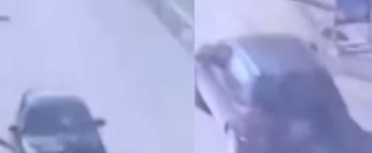 El auto de Barrelier en el ingreso del descampado donde fue hallada Agostina Vega