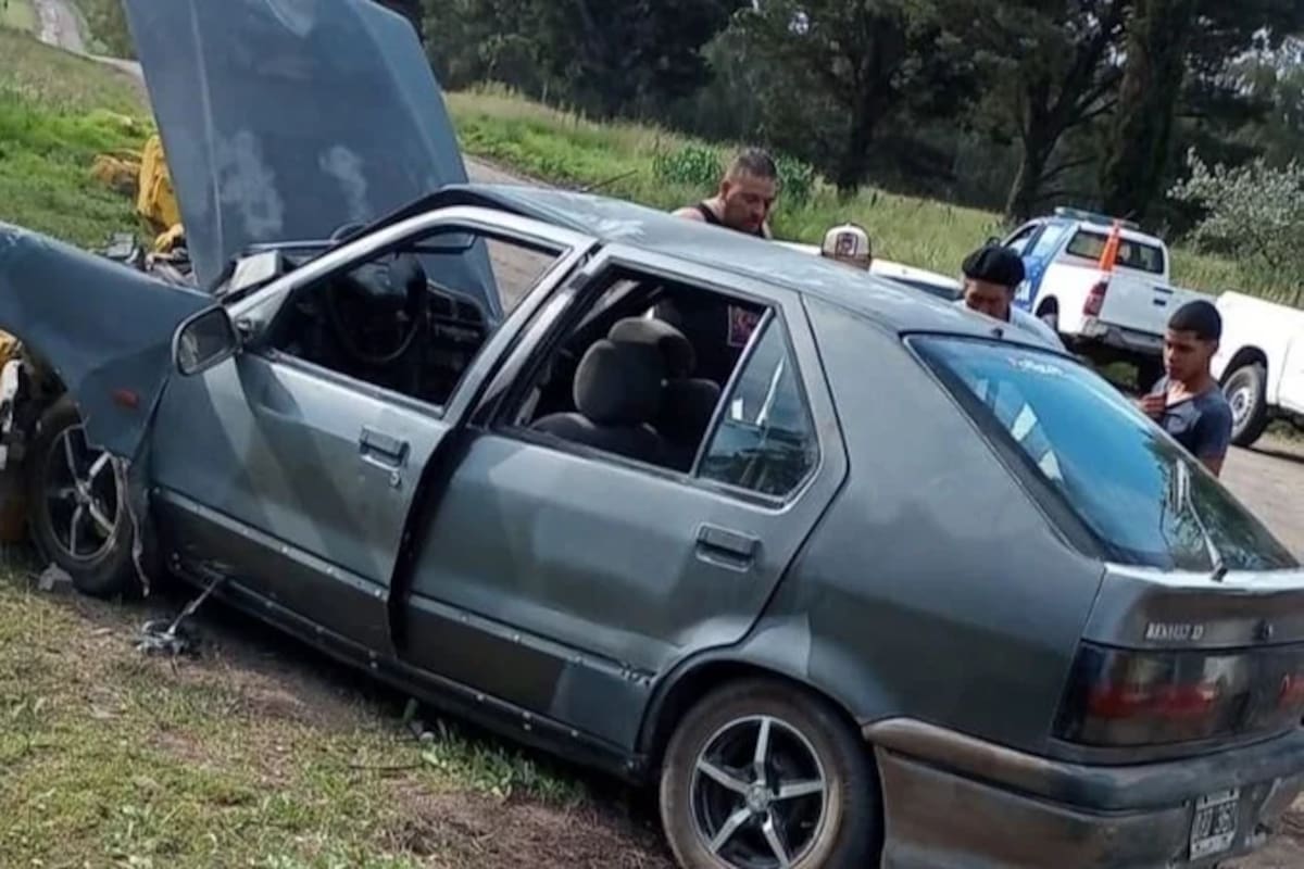 El auto de la familia, tras el choque